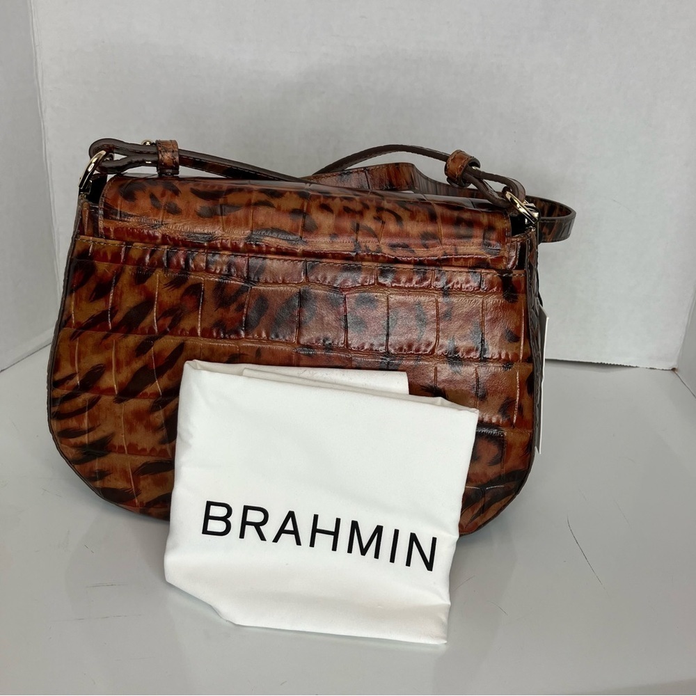 Brahmin Small Nadine Cognac Hendrix genuine Leather crossbody purse - Picture 2 of 10